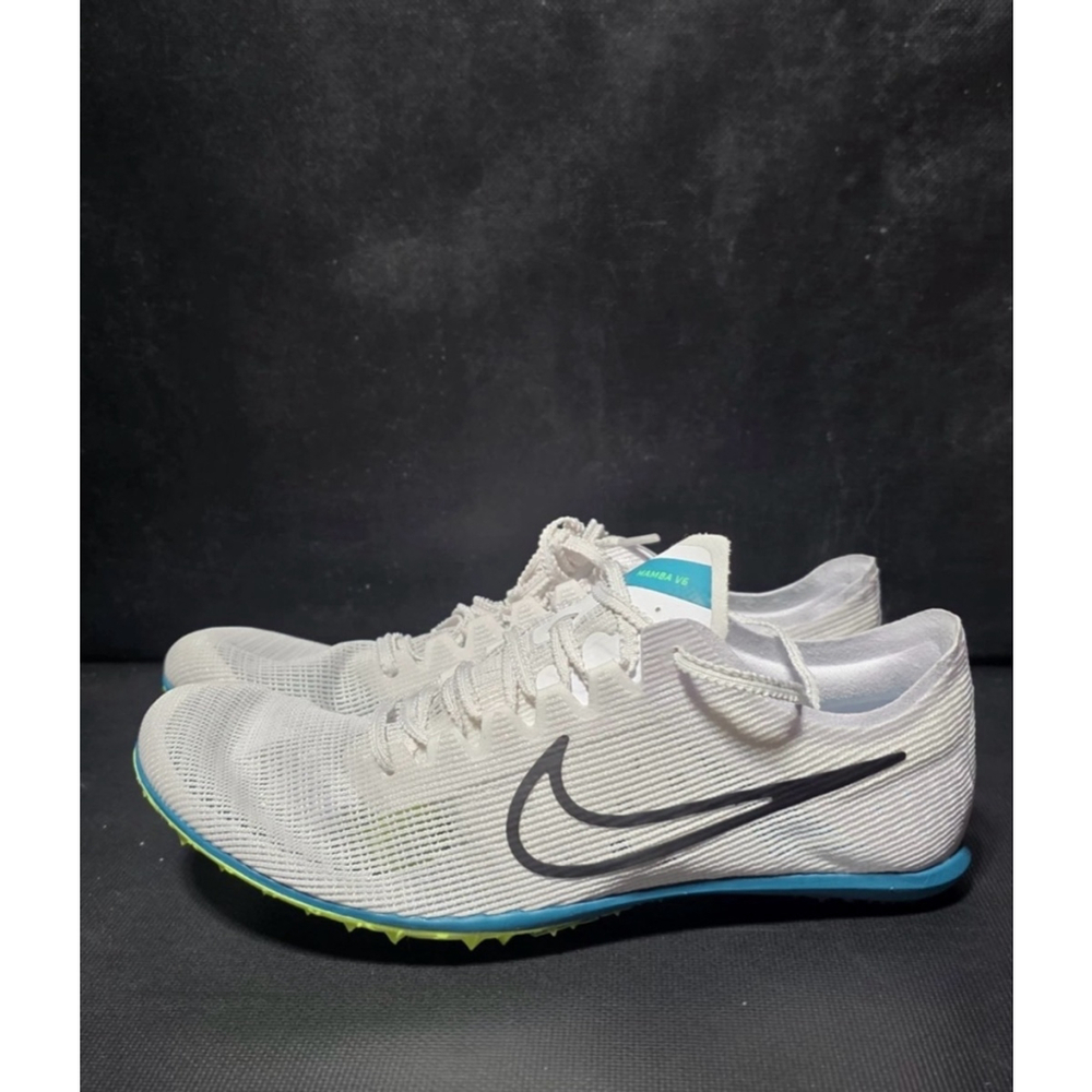 Nike Zoom Mamba 6 white Bright Spruce DR2733-102 Track Cleats Men’s 7.5 Womens 9 - Picture 2 of 5